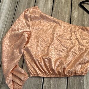 Chic One-Shoulder Blouse in Peach